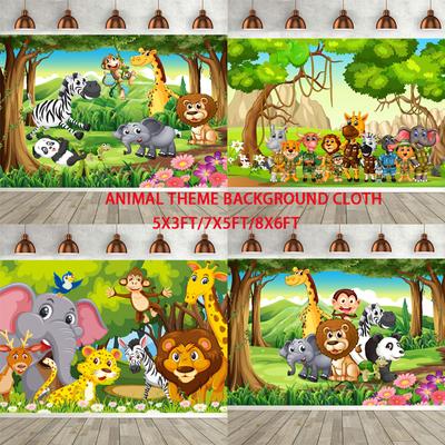 Animals Theme Photography Backdrop Party Birthday Baby Photo Background Props Decoration