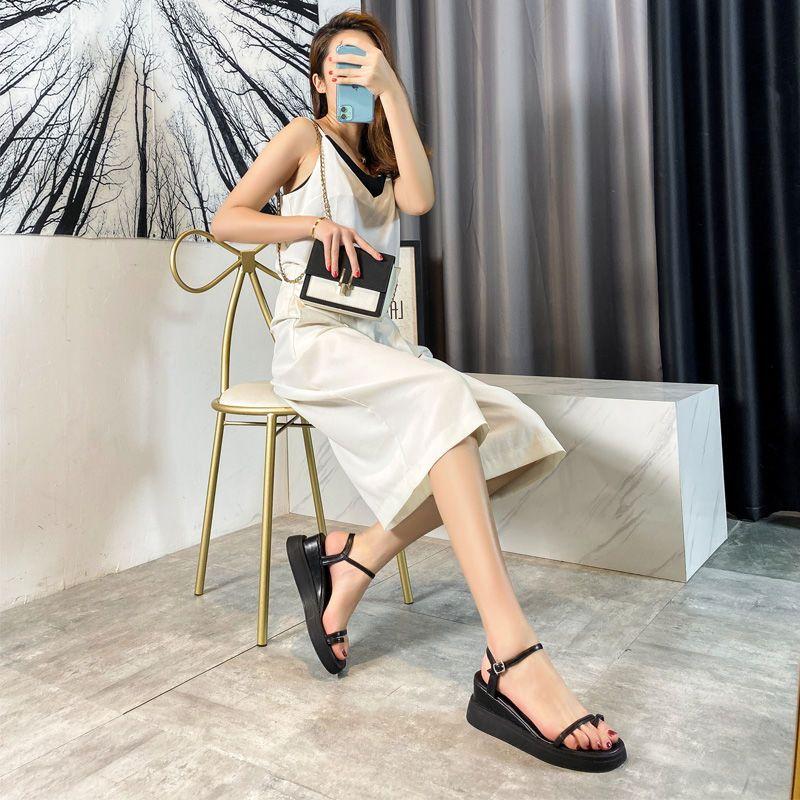 Fashion Women's Sandals Wedges Heel Roman Style Ladies Shoes Platform Black Casual Designer Sandal Comfort On Sale 2025 Trend Luxury Pvc