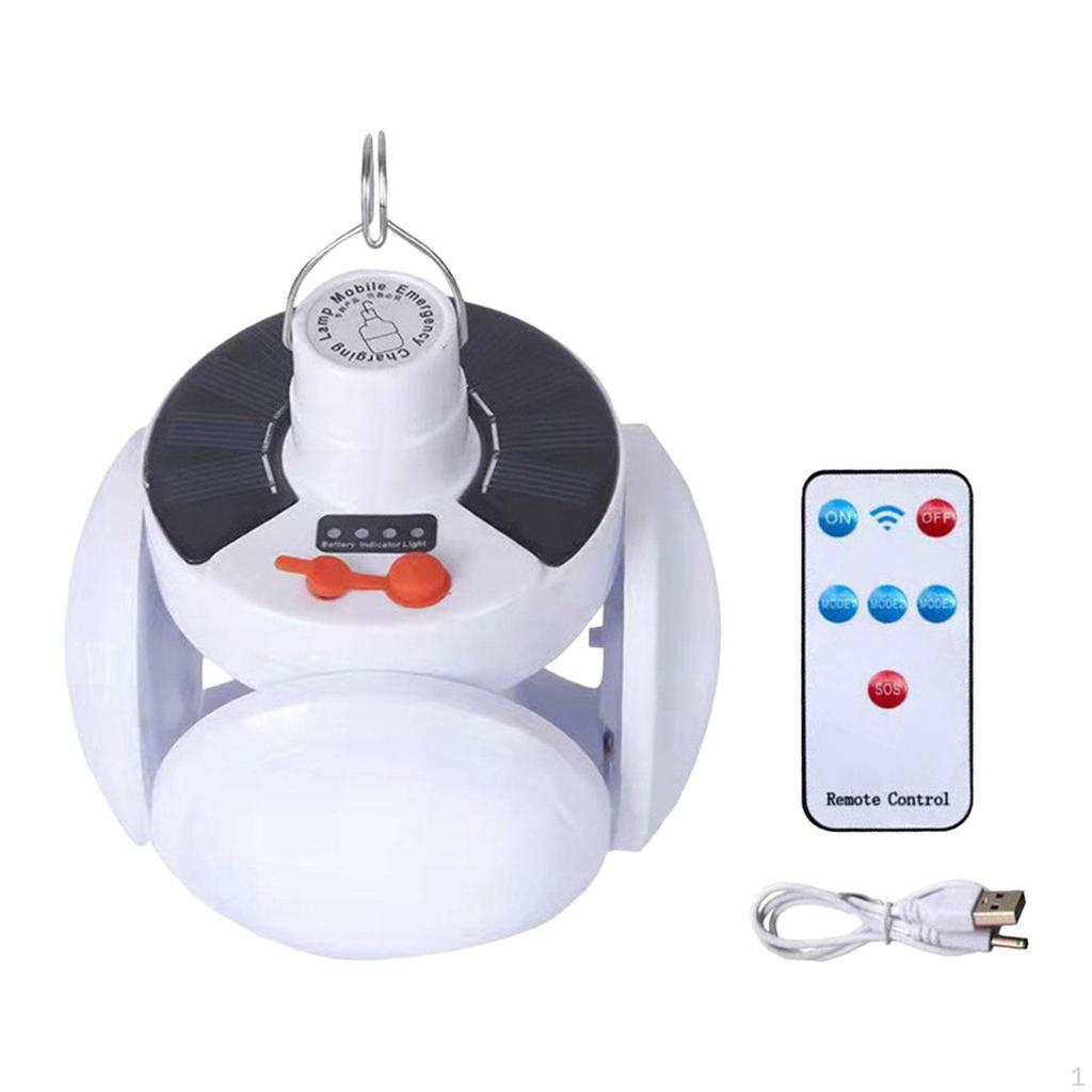 Foldable Football Bulb Solar Light 4 Leaves Outdoor Camping Torch Adjustable Lights Flashlight