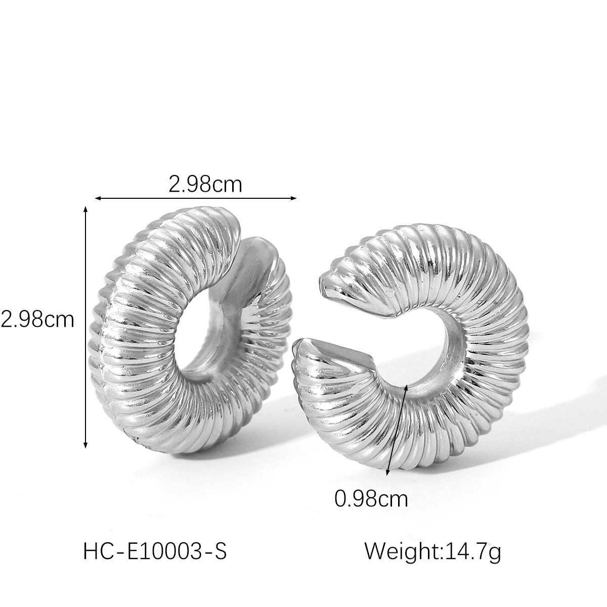 

Geometric Gold-Plated Titanium Steel Clip-On Earrings for Women - Niche Fashion Style