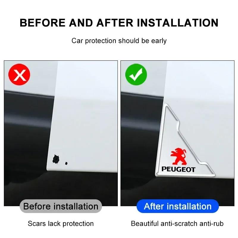 Pegatina Protectora Anti-Arañazos Transparente para Esquina de Puerta de Coche Para Peugeot 206 308 307 208 207 3008 2008 508 407 301 406 408