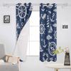 Tenda per Casa Ancora Blu Barca Pesce Camera da Letto Tende per Cucina Articoli Decorativi per Soggiorno Tende per Finestre per Soggiorno