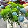 5Pcs Artificial 3head Thorn Ball Flowers Wedding Road Guide Flower Arrangement Home Decoration Party Floral Fake Green Plants