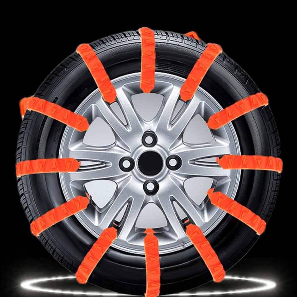 

10 шт. Противоскользящие цепи для снега для мотоциклов, велосипедов, зимних шин, колес, противоскользящие кабельные стяжки, аварийный цепной инструмент для мотоцикла жёлтый