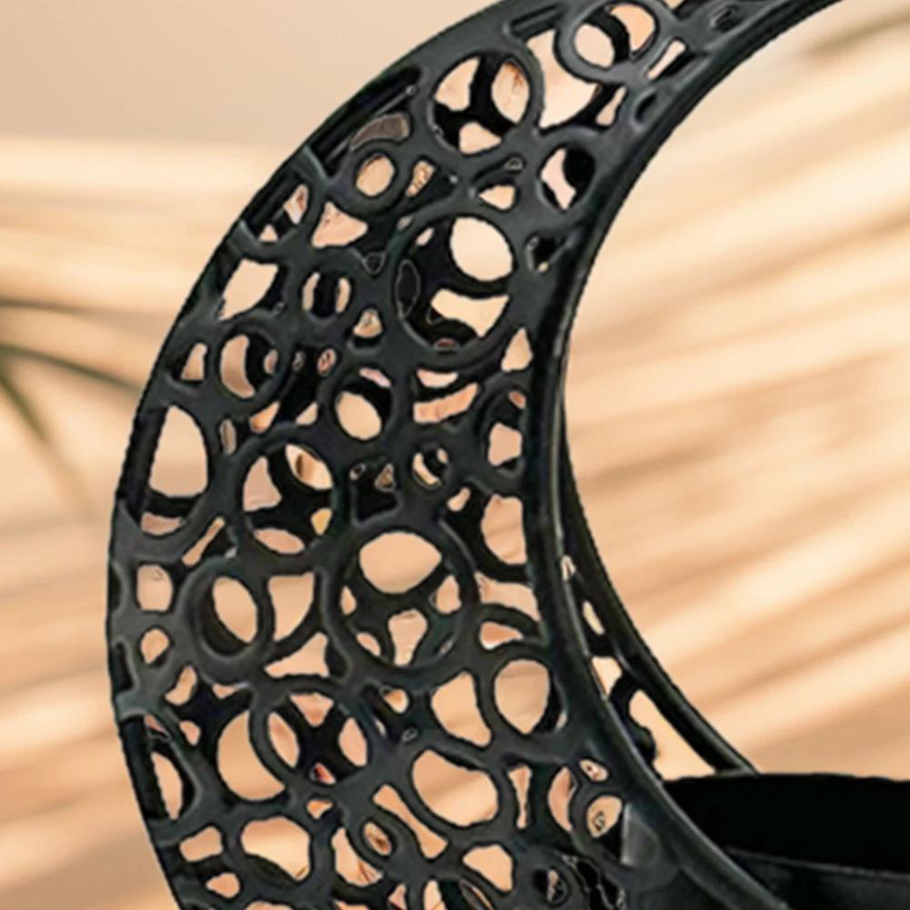 Eid Mubarak Candle Holder Metal Moon Candle Holder Home Islamic Muslim Party Decor Ramadan Candle Stand for Eid Al Adha Gifts