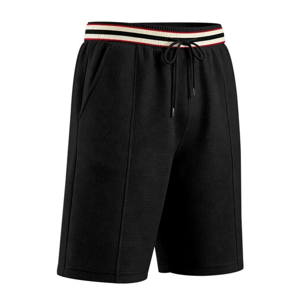 Men Casual Athletic Shorts Drawstring Waistband Relaxed Fit Breathable Knit Fabric for Everyday Wear