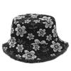 Small Fresh Flower Embroidery Denim Fisherman Hat For Sun Protection And Breathability