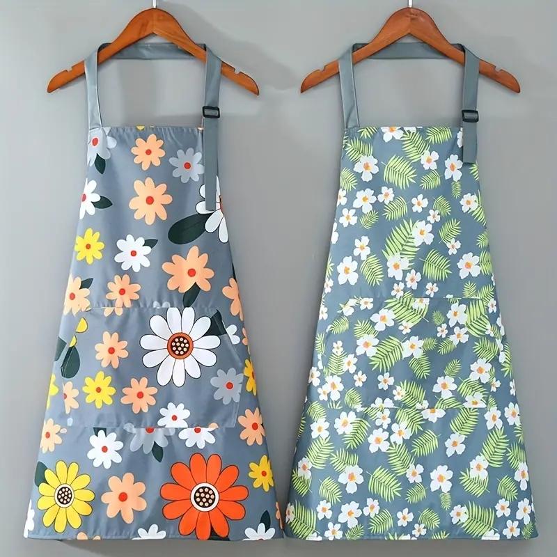 Oil-repellent and waterproof apron gardening print waistband