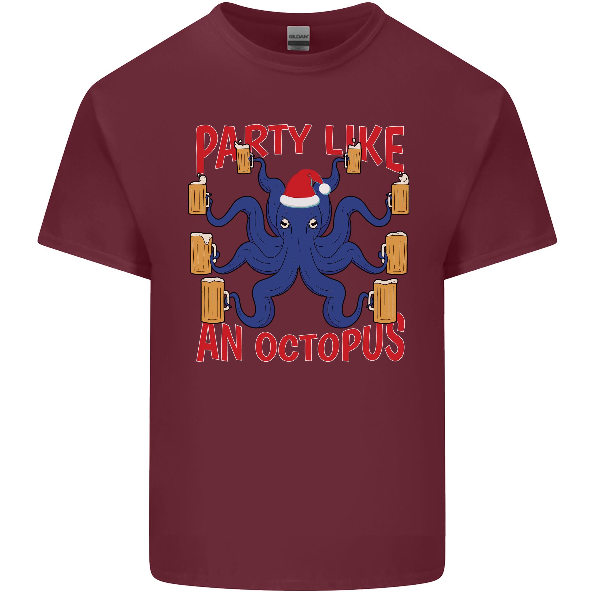 Beer Party Octopus Christmas Scuba Diving Unisexs Light Cotton TShirt S