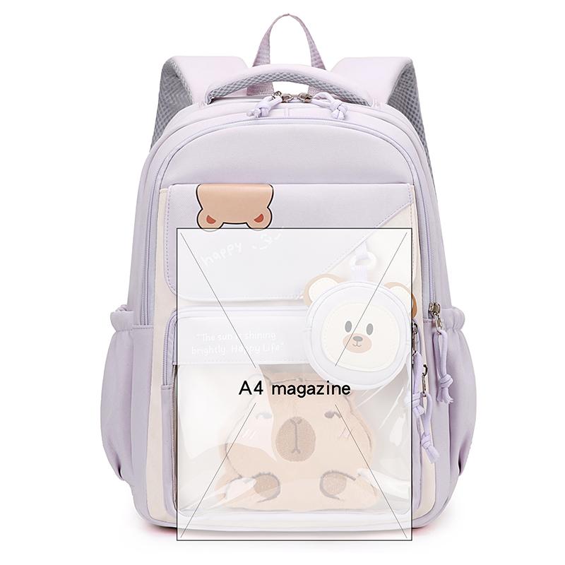 Grade 3-5-6 Student Schoolbag Women's Large Capacity Backpack Cartoon Printed Backpack