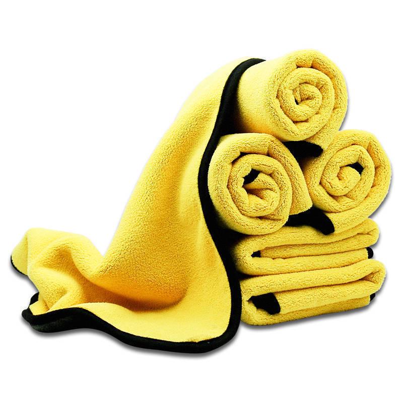 Lint-Free, Double-Layer Absorbent Car Wash Towel - Thick, No Mark Cleaning Cloth for Home and Car Use.