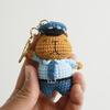 Cute Capybara Police Doll Crochet Keychains For Car Keys Pendant Handmaking Knitting Cartoon Kapibala Doll Keyrings Accessories