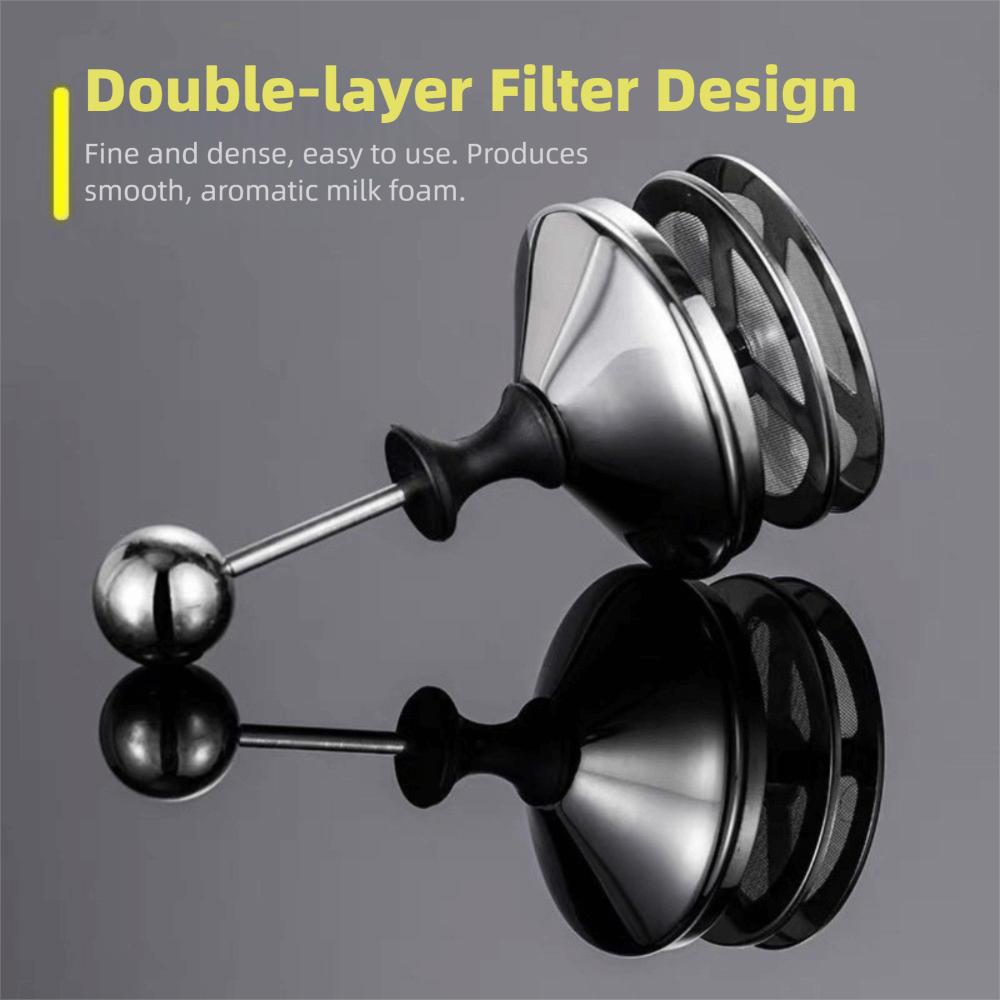 Double Mesh Stainless Steel Milk Frother Japanese Style Frother Cappuccino Preparation