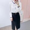 Spring/Autumn Han Style Slimming High Waist Midi Skirt with Slit