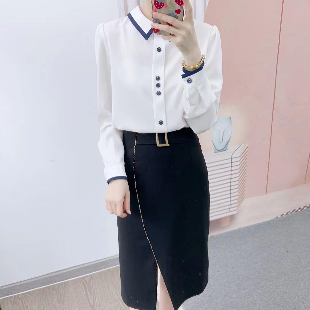 

Spring/Autumn Han Style Slimming High Waist Midi Skirt with Slit 2XL (128-140 lbs) чёрный