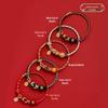 2025 Year of the Snake Red String Zodiac Bracelet with Five Paths God of Wealth Charm
