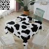 Wzór krowiej sierści Czarno-biały Okrągły obrus Wodoodporny Dekoracja stołu weselnego Obrus Nakrycie stołu kuchennego jadalnego