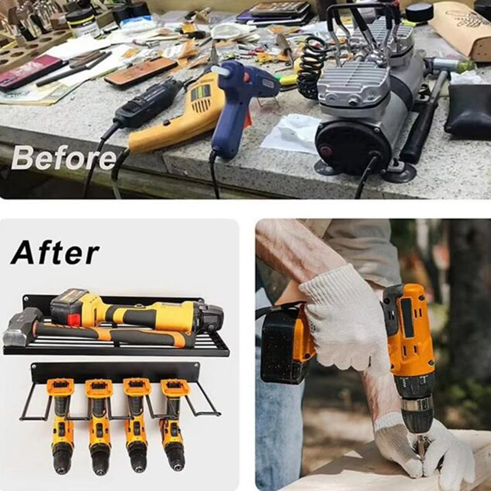 Samcos Power Tool Storage Tool Storage Rack for Power Tools and Tool Storage Organizer Holder for and Sheds Cabinet, Wall-Mounted, Multifunctional,
