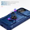360 Degree Rotating Magnetic Ring Holder Phone Case for iPhone 16 15 14 Plus 12 13 Mini with Camera Slide Cover Protection