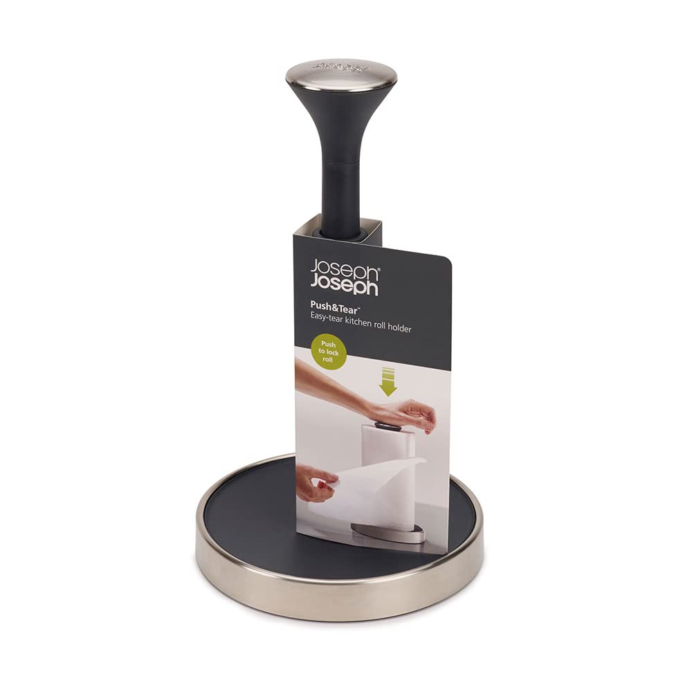 Joseph Joseph Push & Tear Kitchen Paper Holder, Gray [Authentic Product] 85140