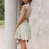Women Spring Sleeveless Solid Color Slim Short Dress Summer Casual A-Line Stand Collar High Waist Dresses S-XL