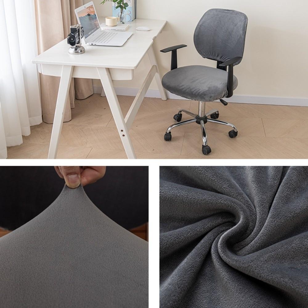 2pcs Set New Stretch Elastic Computer Chair Cover Breathable Washable Office Chair Slipcover Velvet Seat Slipcover Universal Fit