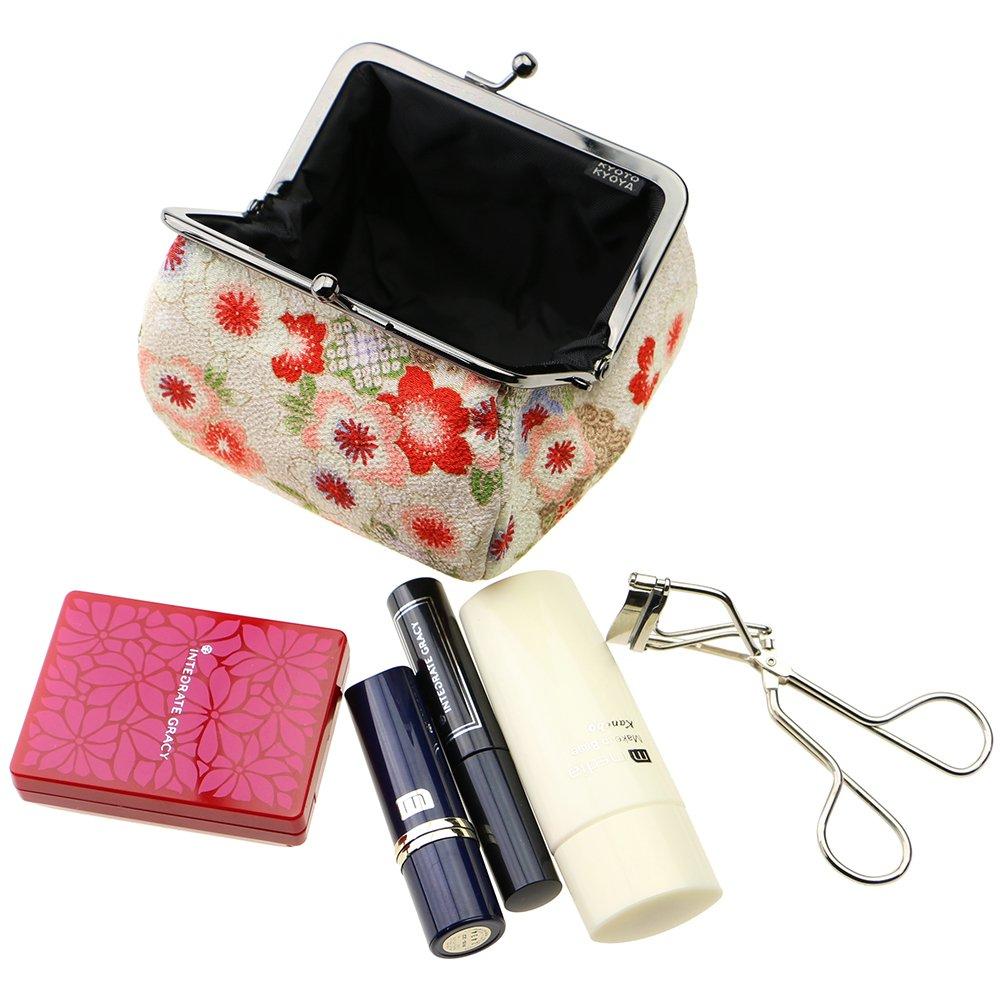 Watona Chirimen Cosmetic Width Star Cherry Blossom Pouch, 10cm-12cm [Mini 3.5 Sun] (13 Design)