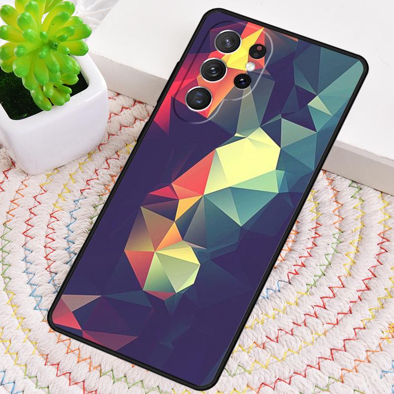 Geometric Stripy Triangle Silicone Phone Case For Samsung Galaxy note 10 pro S26 S25 S24 S23 S22 S21 Plus S25Ultra Capa Cover