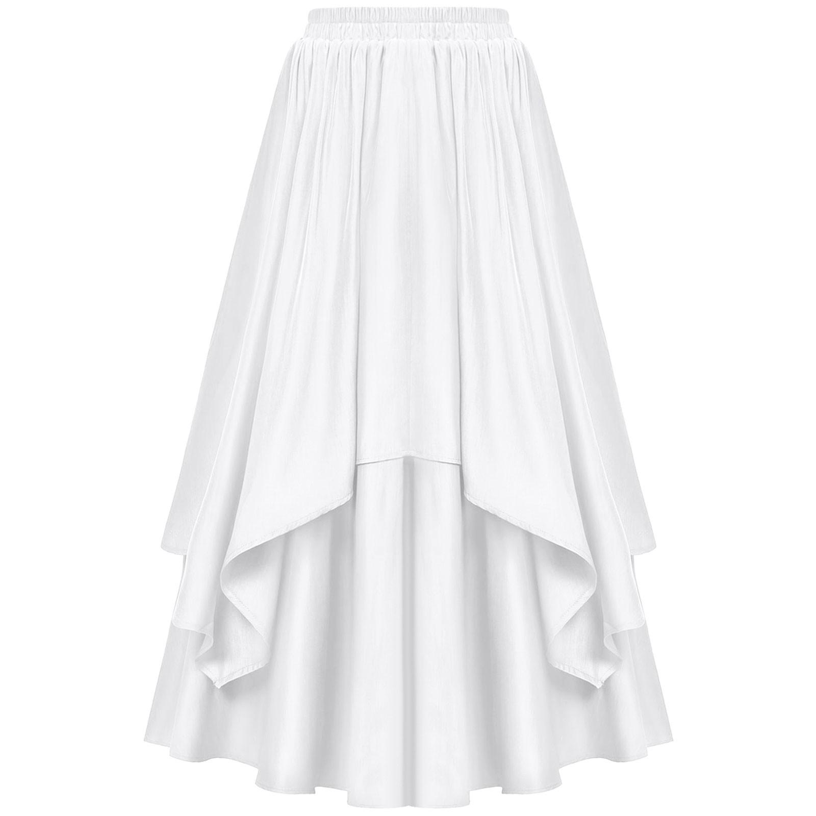 

Женская повседневная винтажная однотонная юбка нестандартного кроя в стиле суда XL белый