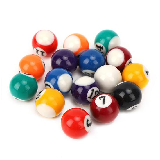 16 Pcs Mini Billiard Balls Set 32MM/38MM Resin Children Pool Balls Set Pool Table Accessories for Game Rooms Bars
