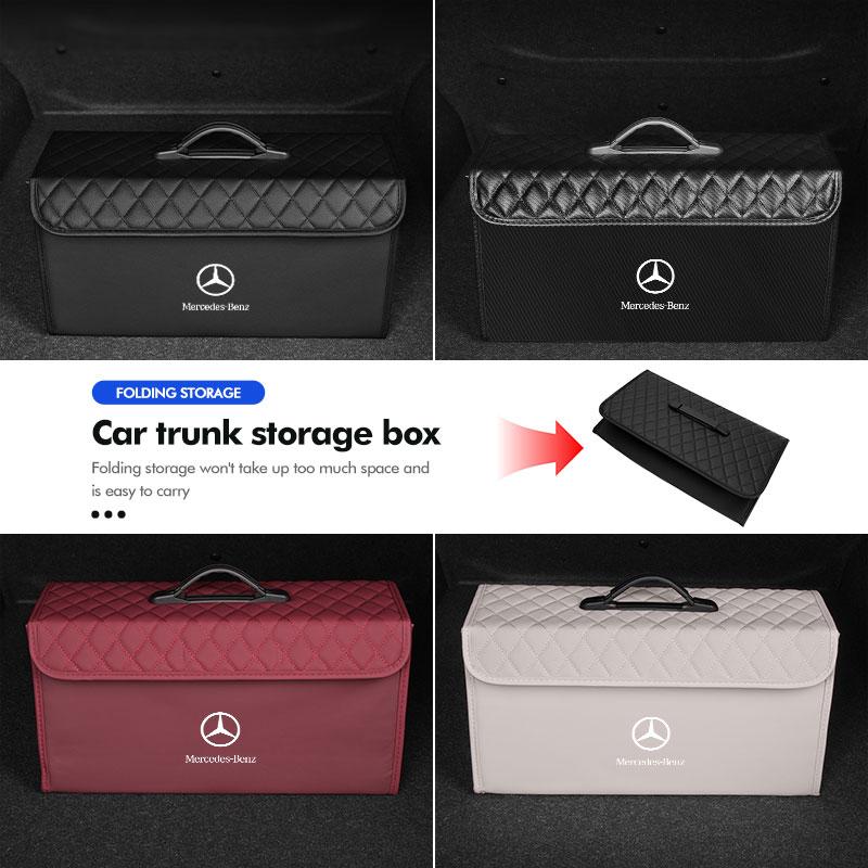 CQJ1 Car Trunk Organizer Boot Organiser Storage Box Portable Handbag For Mercedes Benz C180 C300 W124 W176 W177 C200 C260 GLC CLE CLA
