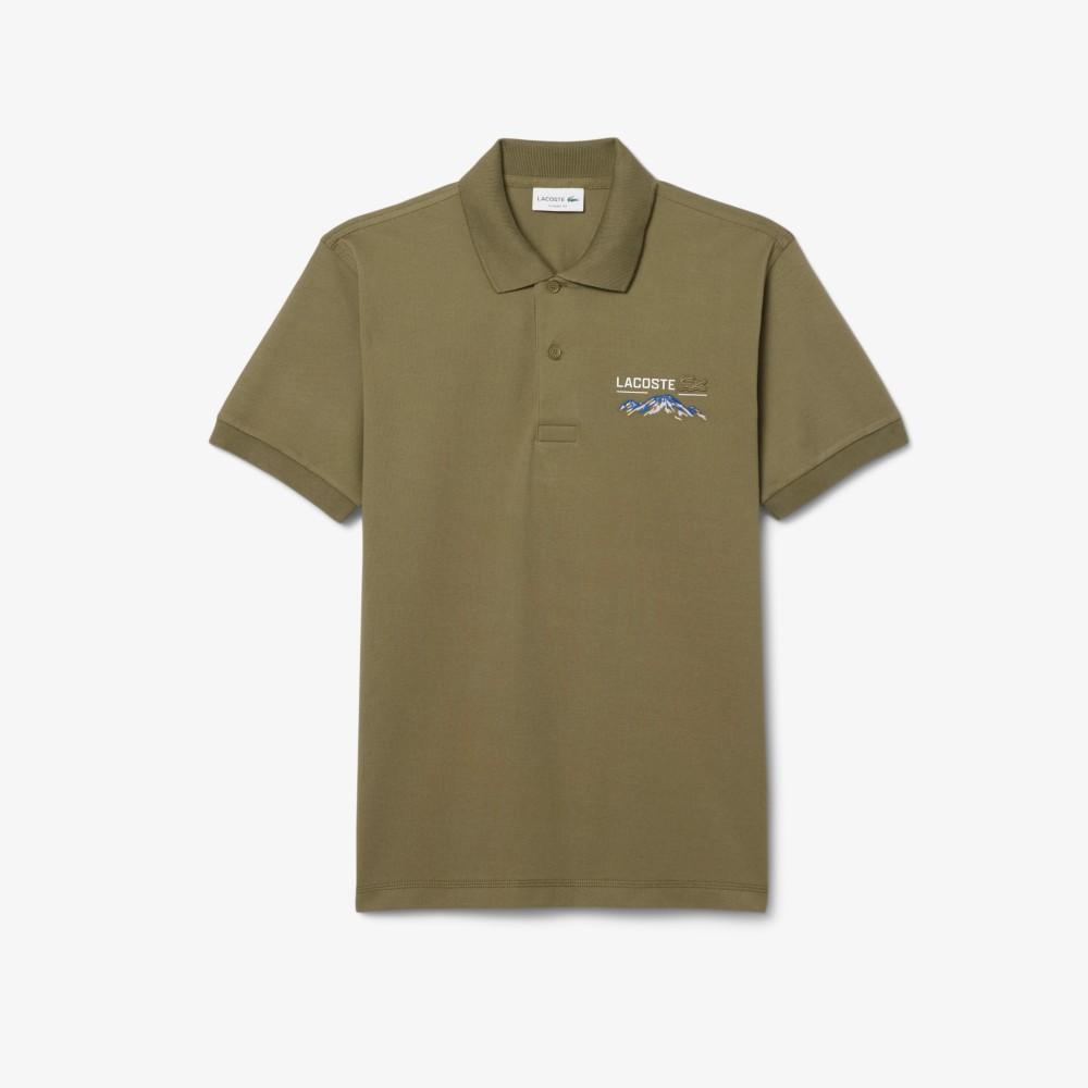 [Lacoste] Men's Mountain Graphic Short-Sleeve Polo Shirt PH5821-55NE9F