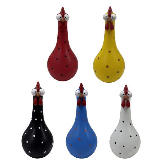 Long Neck Colorful Chicken Statue, Big Eye Cartoon Resin Rooster Vase, Funny Outdoor Cock-Shaped Vase for Lawn, Yard, Office, Home Decor