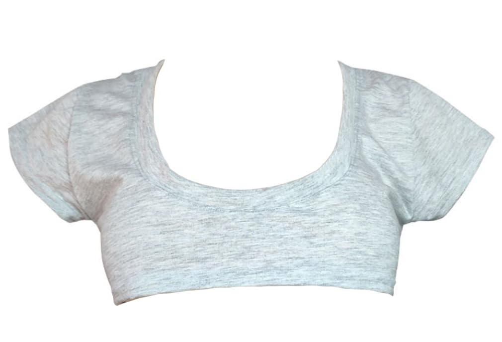 

[DOKiDOKi] Ultra-short T-shirt (Gray) - Sexy, barely-there undershirt, sheer cut-and-sew top, size M
