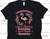 Grammingo Like A Normal Grandma Only More Awesome Shirt, Funny Pink Flamingo Tshirt For Grandma Nana Oma Grandmother, Cute Grandma Flamingo
