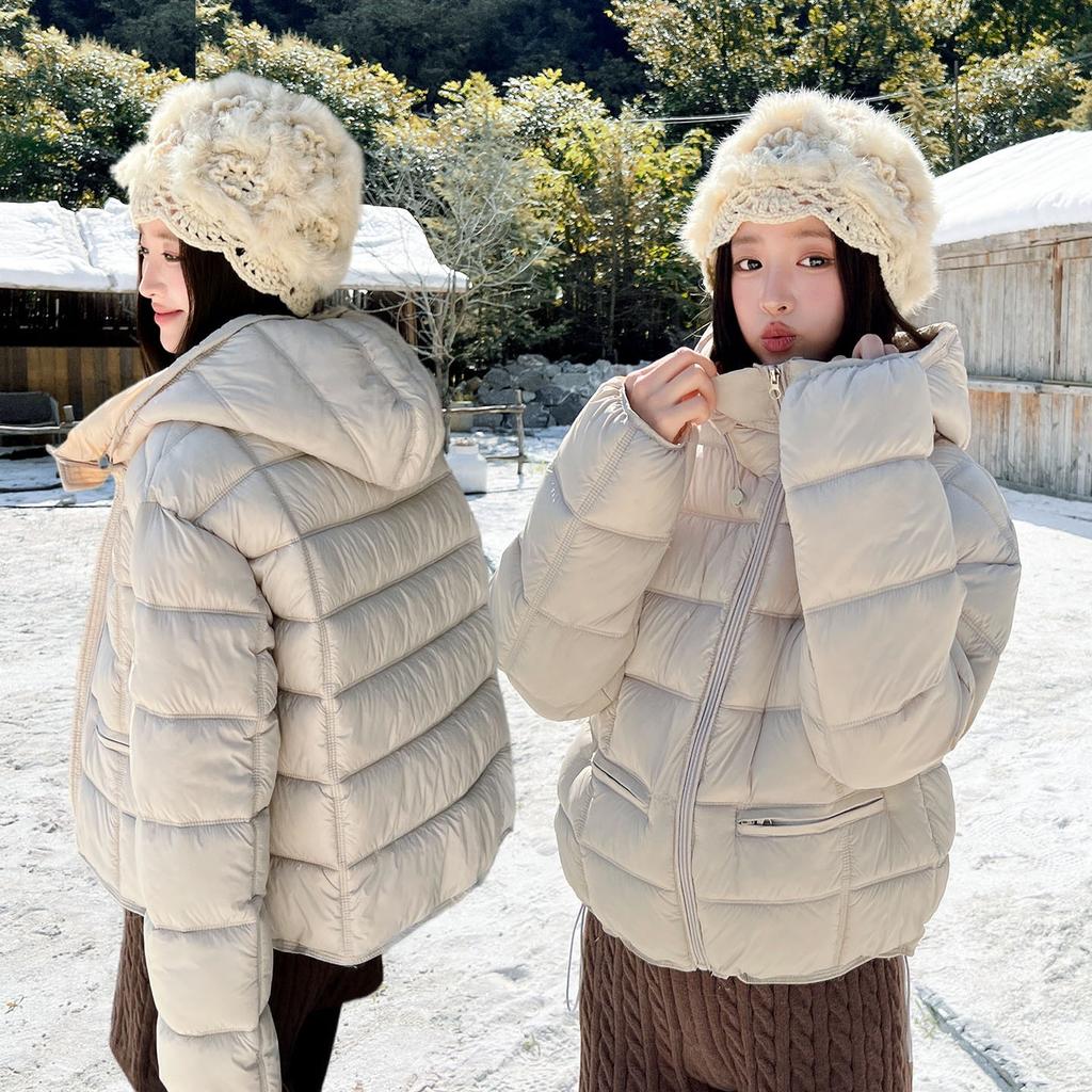 Hooded small ribs down cotton clothes women's short winter fashion armband warm loose bread clothes tide