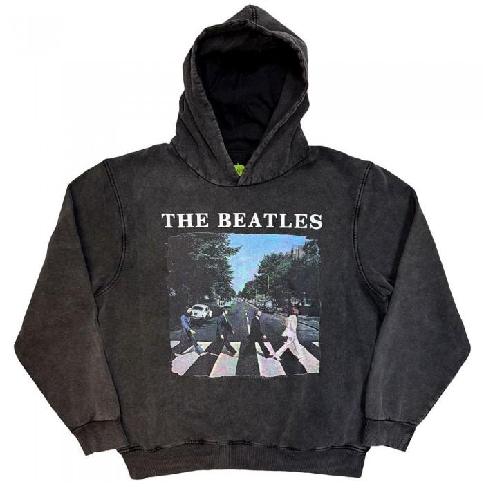 The Beatles Unisex Adult Abbey Road Logo Stone Wash Pull Over Hoodie