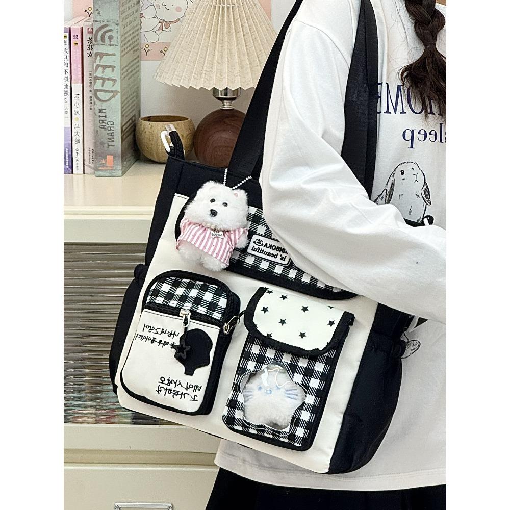 Borsa a Zaino Ulzzang Dolce e Carina Esposizione Fumetti Borsa a Spalla Uniforme JK per Pendolarismo e Uscite Borsa a Tracolla Donna Y2K