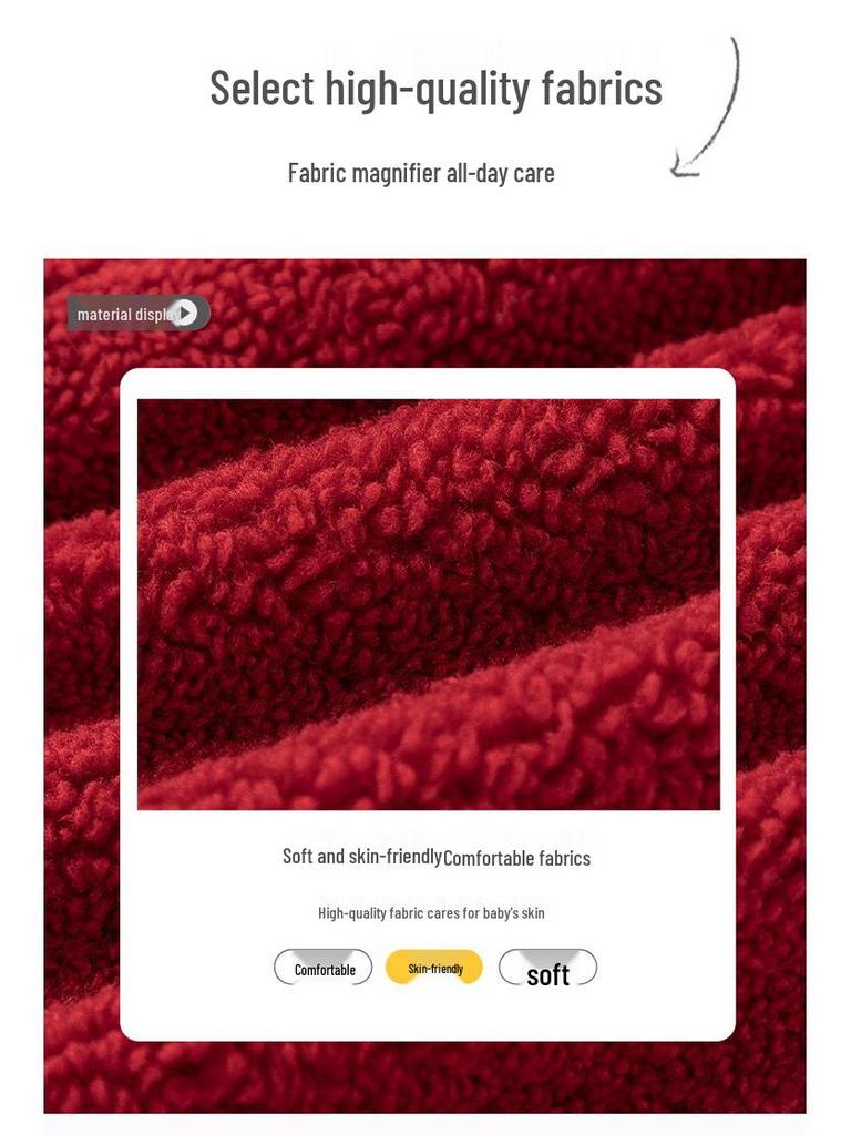 Dziecięcy Dziewczęcy Czerwony Zimowy Płaszcz Peleryna z Kapturem - Podszyty Polarem, Wiatroodporny