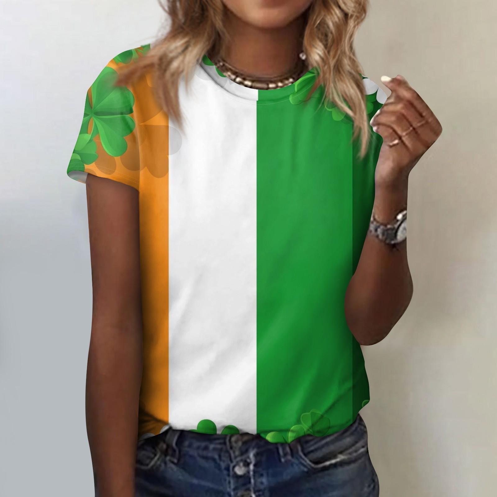 

Женская модная повседневная блузка с круглым вырезом и короткими рукавами с цветочным принтом XXXL