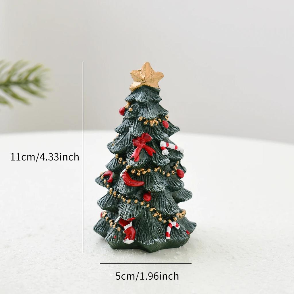 Christmas Decoration Ornaments,Resin Mini Desktop Christmas Tree Ornaments Christmas Gifts Gifts,Holiday Party Supplies