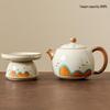 Lainuo Yellow Ru Kiln Xishi Teapot and Tea Strainer Set