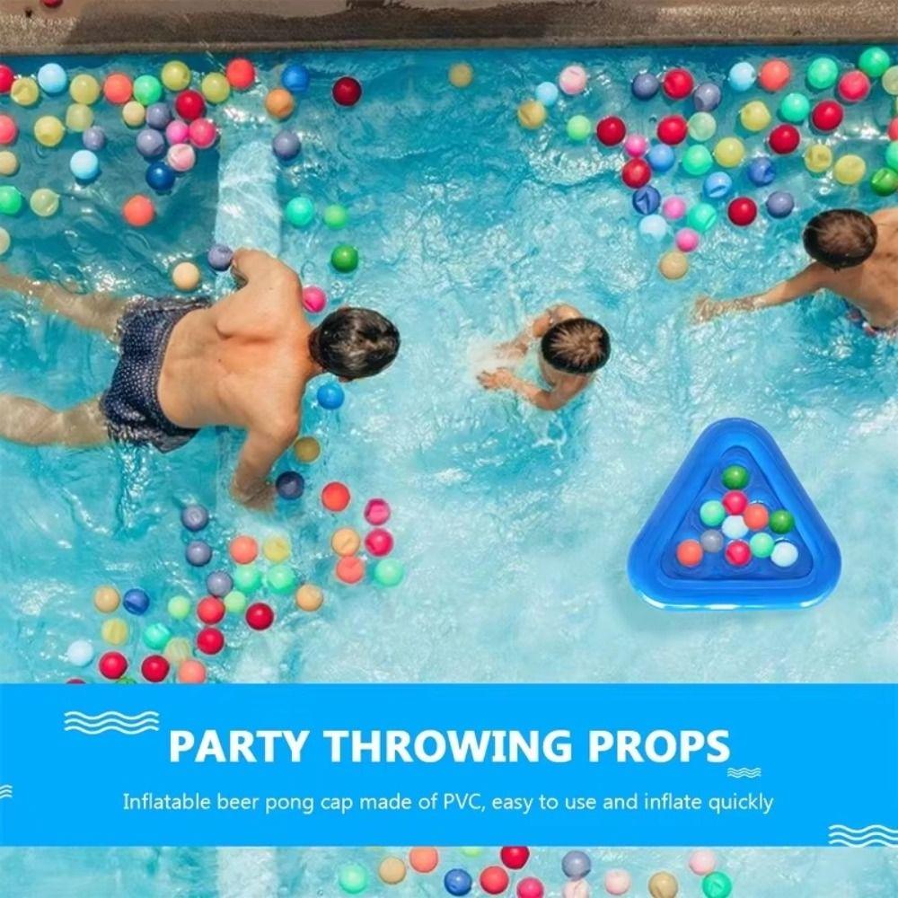PVC Inflatable Triangle Cup Holder Interactive Float Bathing Pool Toy  Outdoor Lawn Parties