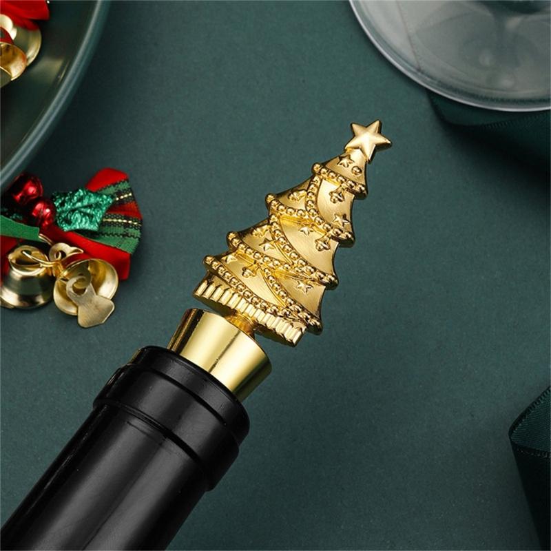 Holiday Wine Stopper Christmas Tree Decoration Practical Zincs Alloy Bottle Cork For Home Party Decoration
