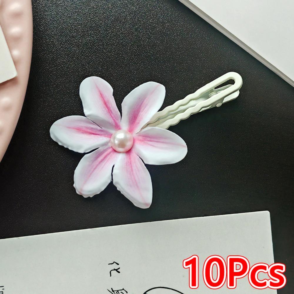10Pcs Multicolor Duckbill Hair Clip Orchid Floral Hair Clip Gifts Side Bangs Clip Hair Accessory