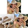 Französischer Strohhut mit Spitzenrand, ideal als Sonnenschutz für Damen