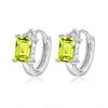S925 Sterling Silver Square Crystal Ear Buckles Natural Color Gem Minimalist Luxury Fashion Earring Temperament Fine Jewelry For Women