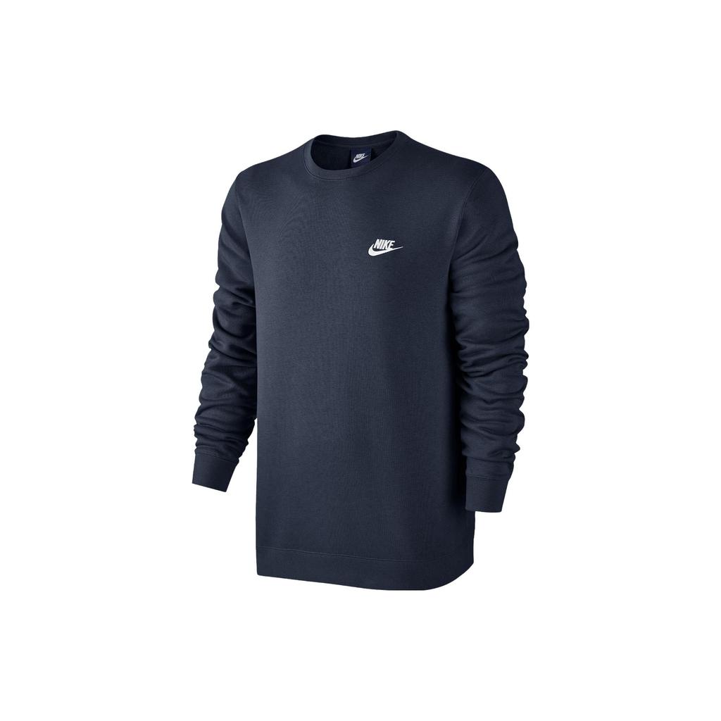 Nike Sportswear Logo Print Sports Round Neck Pullover Sweatshirt Men Sweatshirt Navy-Blue DO1740-451