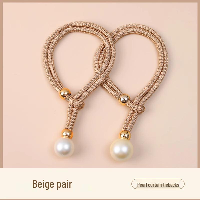 Pair of Luxury Sheer Curtain Tieback Buckles - Elegant Rope and Trim Accessories for Decoration