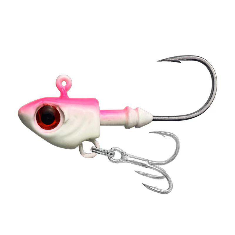 Luminous Fish-Shaped Jig Head with Spinner Blade 3.5-33g, Blood Groove Hook for Bass & Perch, Multi-Layer Soft Bionic Bait